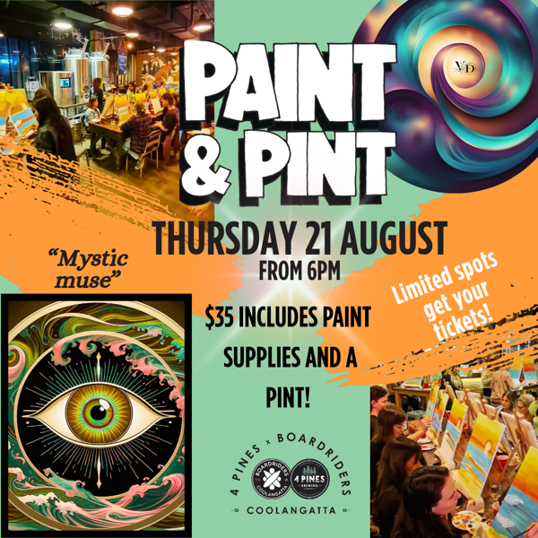 Paint & Pint Night at 4 Pines Cooly! π¨π»