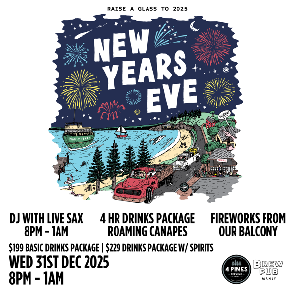 New Year's Eve at 4 Pines Brew Pub Manly