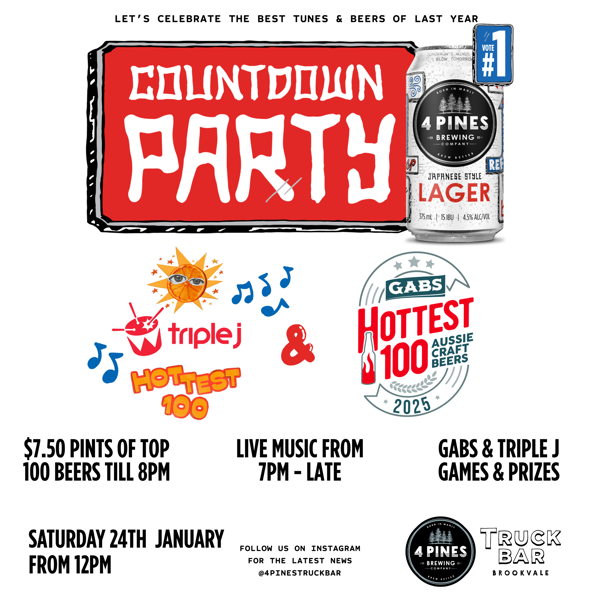GABS & Triple J Hottest 100 Countdown Party at Truck Bar🎶🍺