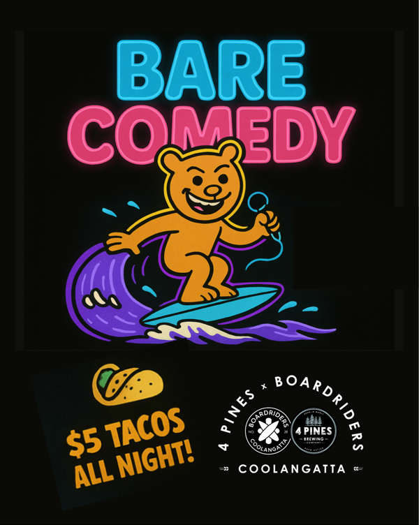 Bare Comedy Night at 4 Pines Coolangatta